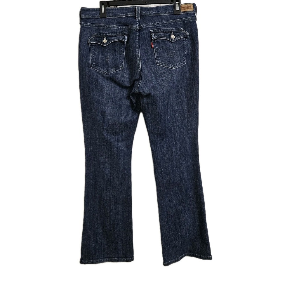 Levi's Jeans Women 12M Blue 515 Bootcut Stretch Dark‎ Wash Mid Rise Flap Pocket